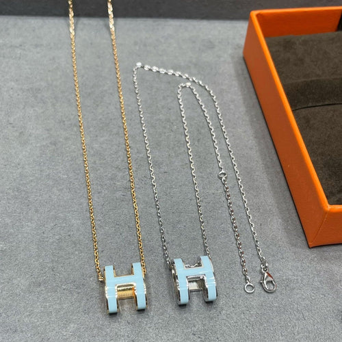 [KELA]POP H SKY BLUE NECKLACE