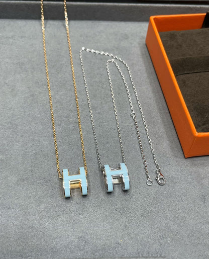 [KELA]POP H SKY BLUE NECKLACE