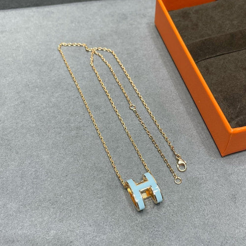 [KELA]POP H SKY BLUE NECKLACE