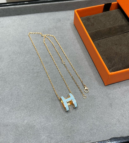 [KELA]POP H SKY BLUE NECKLACE