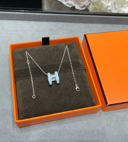 [KELA]POP H SKY BLUE NECKLACE