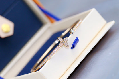 [KELA]IDYLLE ROSE GOLD OPEN BRACELET DIAMOND PAVED