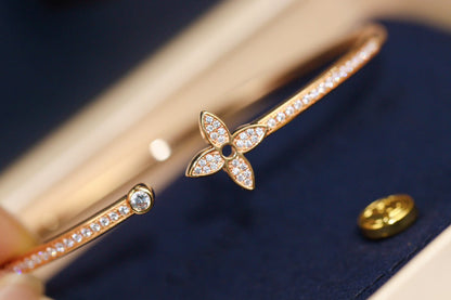 [KELA]IDYLLE ROSE GOLD OPEN BRACELET DIAMOND PAVED