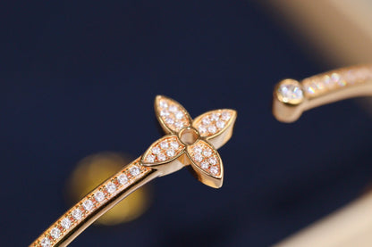 [KELA]IDYLLE ROSE GOLD OPEN BRACELET DIAMOND PAVED