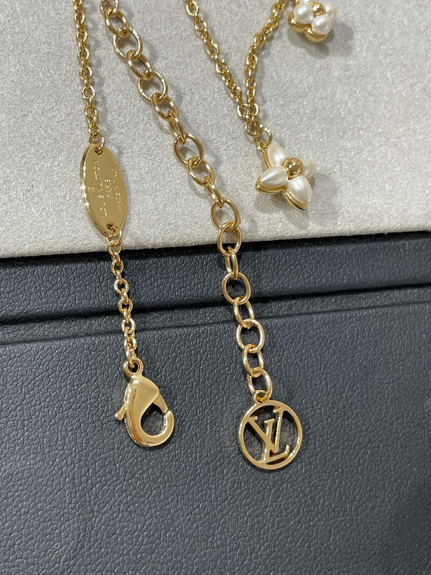 [KELA]FLOWERGRAM GOLD MOP DOUBLE ROW NECKLACE