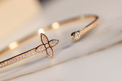[KELA]IDYLLE GOLD OPEN BRACELET DIAMOND PAVED