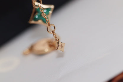 [KELA]STAR AND SUN 4 MOTIF ROSE GOLD MALACHITE BRACELET