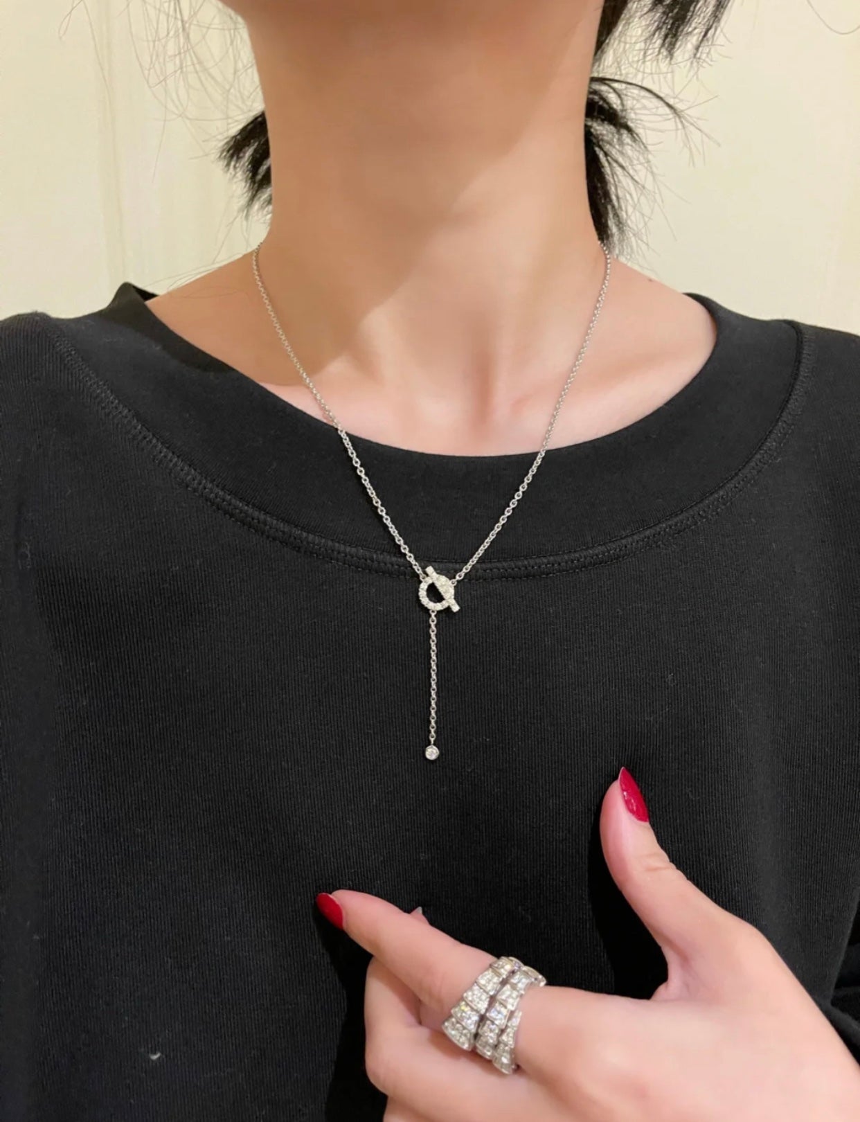 [KELA]FINESSE SILVER DIAMOND NECKLACE