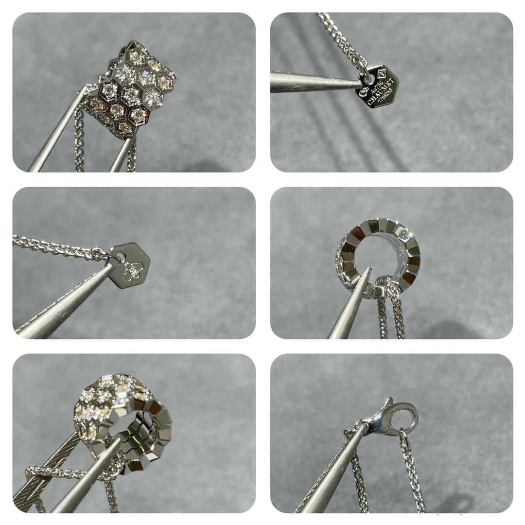 [KELA]BEE LOVE DIAMOND PAVED 3 ROW NECKLACE