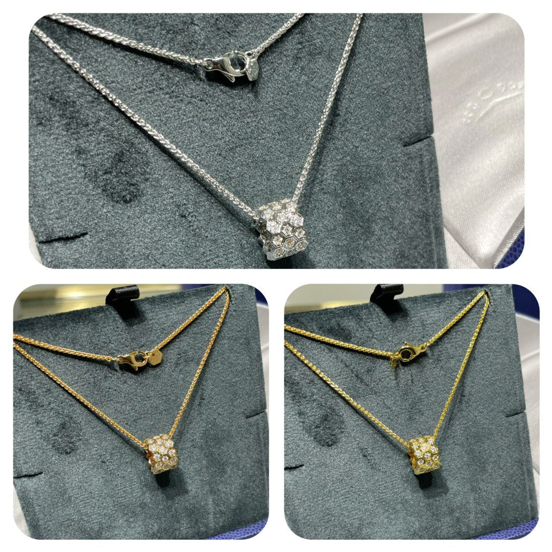 [KELA]BEE LOVE DIAMOND PAVED 3 ROW NECKLACE