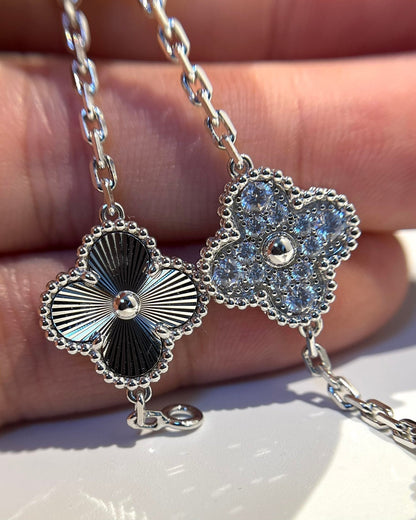 [KELA]LUCKY CLOVER 5-MOTIF BRACELET - LASER COLLECTION