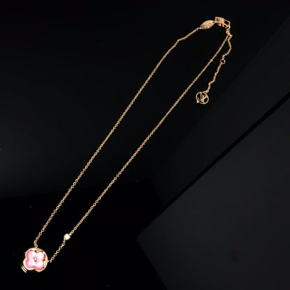 [KELA]COLOR BLOSSOM PINK MOP SUN GOLD NECKLACE