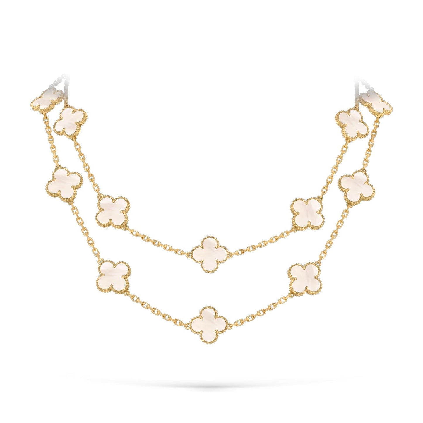 [KELA]CLASSIC 20-MOTIF LUCKY CLOVER LONG NECKLACE GOLD COLLECTION