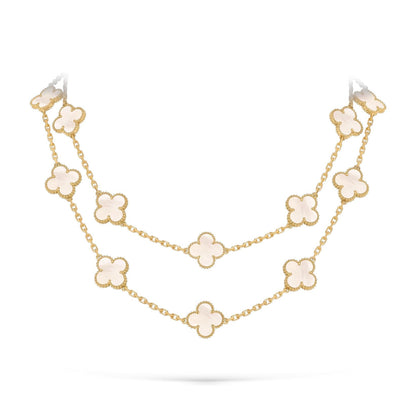 [KELA]CLASSIC 20-MOTIF LUCKY CLOVER LONG NECKLACE GOLD COLLECTION