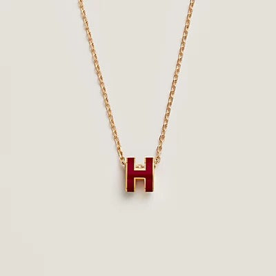 [KELA]HM CLIC RED ENAMEL GOLD NECKLACE