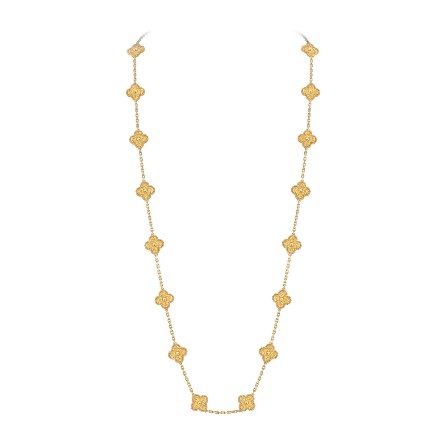 [KELA]CLASSIC 20-MOTIF LUCKY CLOVER LONG NECKLACE GOLD COLLECTION