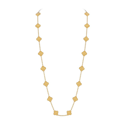 [KELA]CLASSIC 20-MOTIF LUCKY CLOVER LONG NECKLACE GOLD COLLECTION