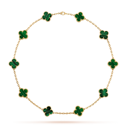 [KELA]CLASSIC LUCKY 10-MOTIF CLOVER NECKLACE GOLD COLLECTION