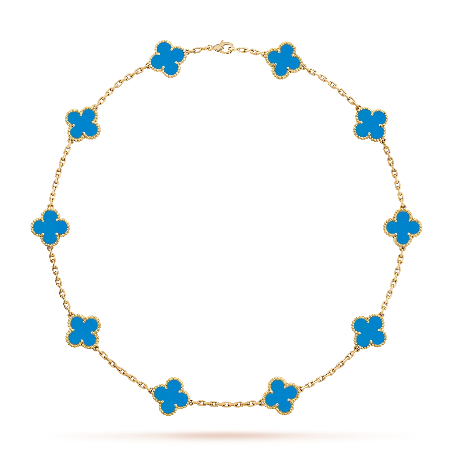 [KELA]CLASSIC LUCKY 10-MOTIF CLOVER NECKLACE GOLD COLLECTION