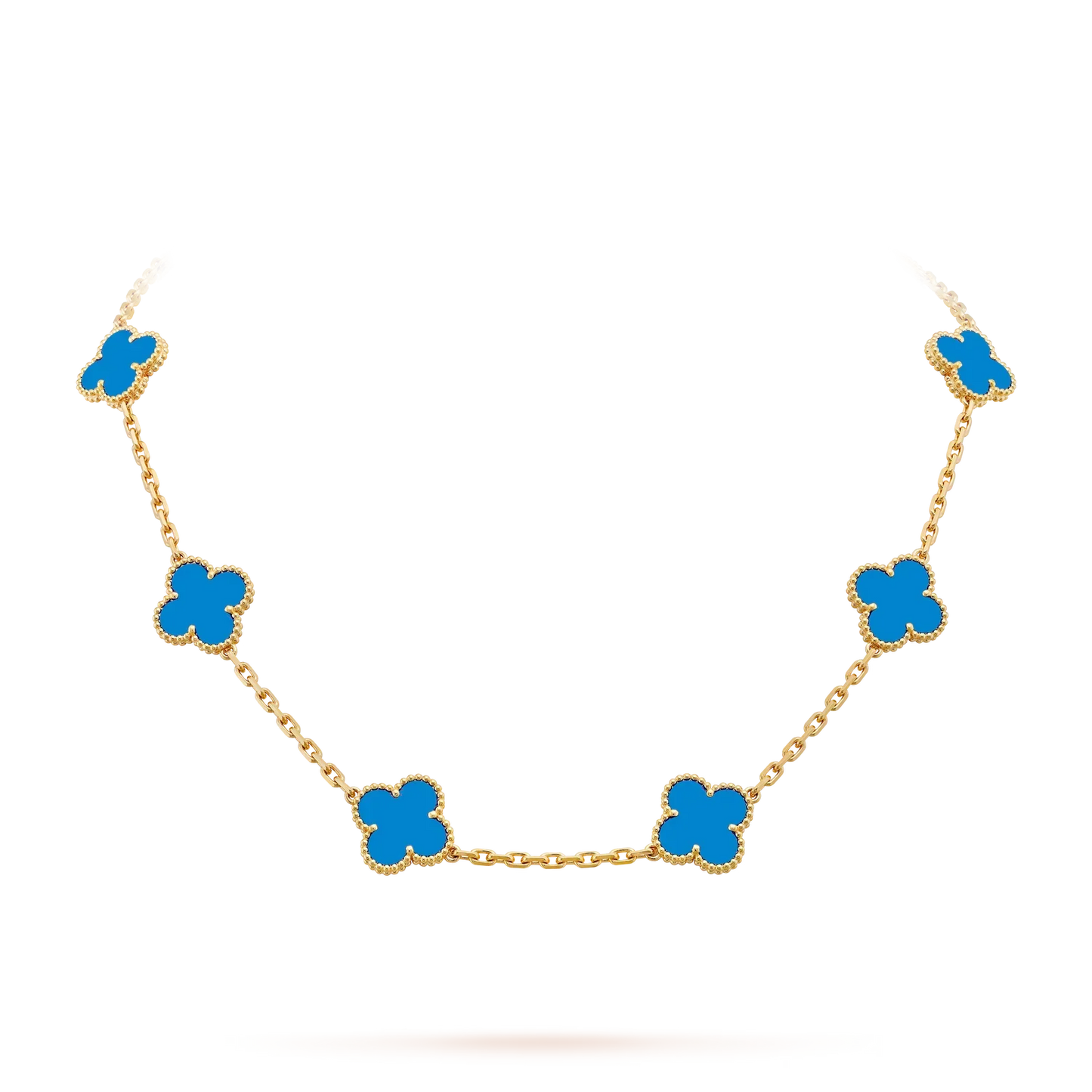 [KELA]CLASSIC LUCKY 10-MOTIF CLOVER NECKLACE GOLD COLLECTION