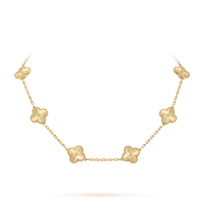 [KELA]CLASSIC LUCKY 10-MOTIF CLOVER NECKLACE GOLD COLLECTION