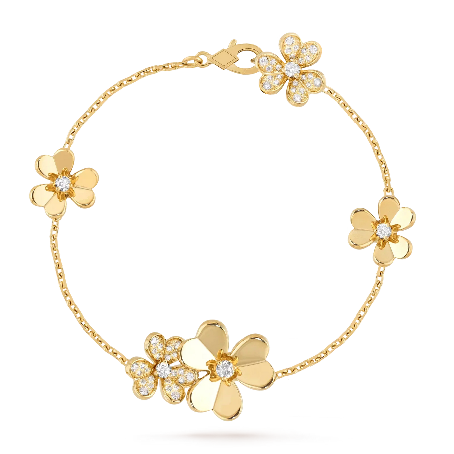 [KELA]LUMINOUS BLOSSOM 5-MOTIF CHARM BRACELET