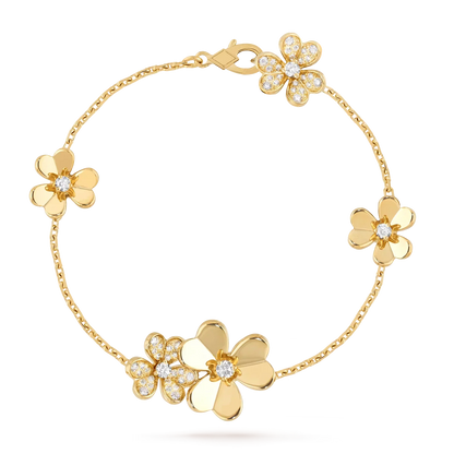 [KELA]LUMINOUS BLOSSOM 5-MOTIF CHARM BRACELET