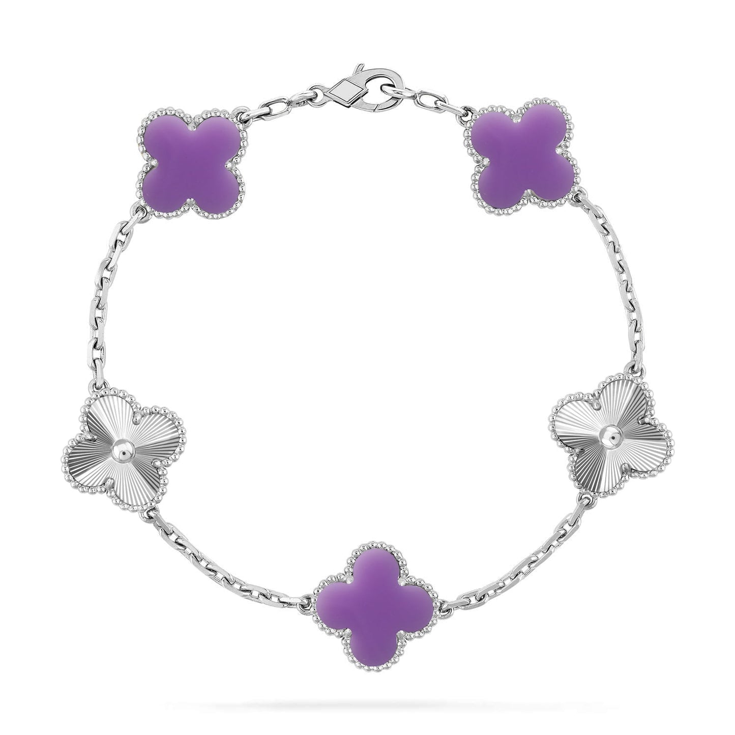 [KELA]LUCKY CLOVER 5-MOTIF BRACELET - LAVENDER COLLECTION