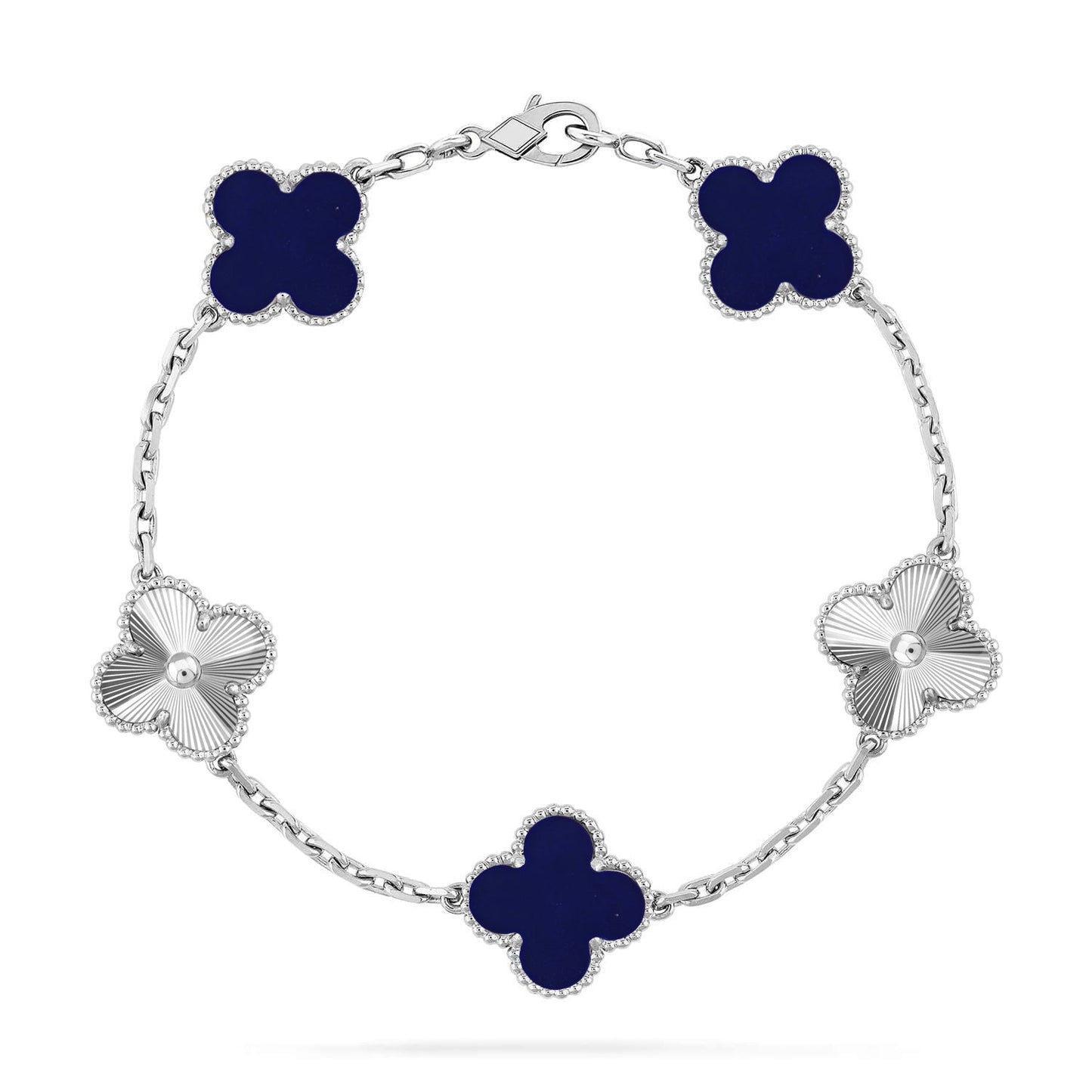 [KELA]LUCKY CLOVER 5-MOTIF BRACELET - LAPIS LAZULI COLLECTION