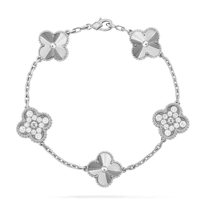 [KELA]LUCKY CLOVER 5-MOTIF BRACELET - LASER COLLECTION