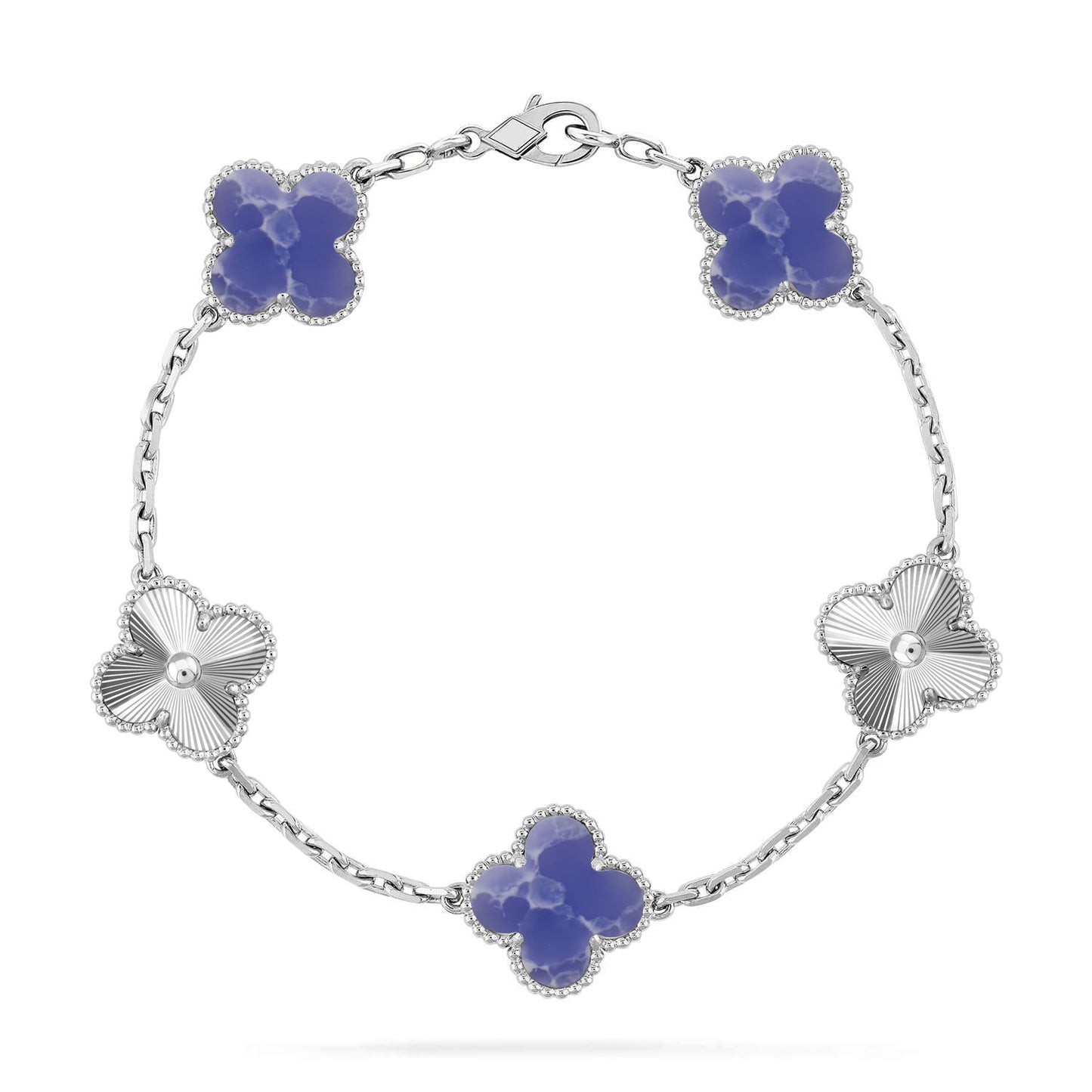 [KELA]LUCKY CLOVER 5-MOTIF BRACELET - BLUE LARIMAR COLLECTION