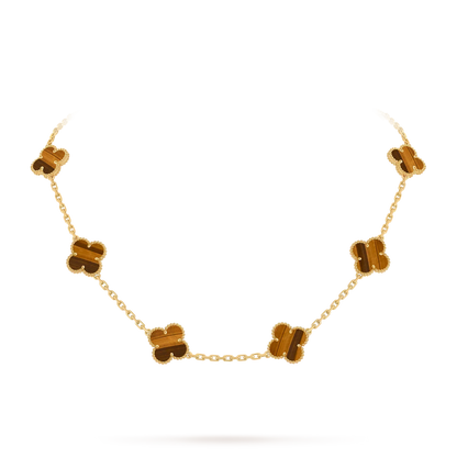 [KELA]CLASSIC LUCKY 10-MOTIF CLOVER NECKLACE GOLD COLLECTION