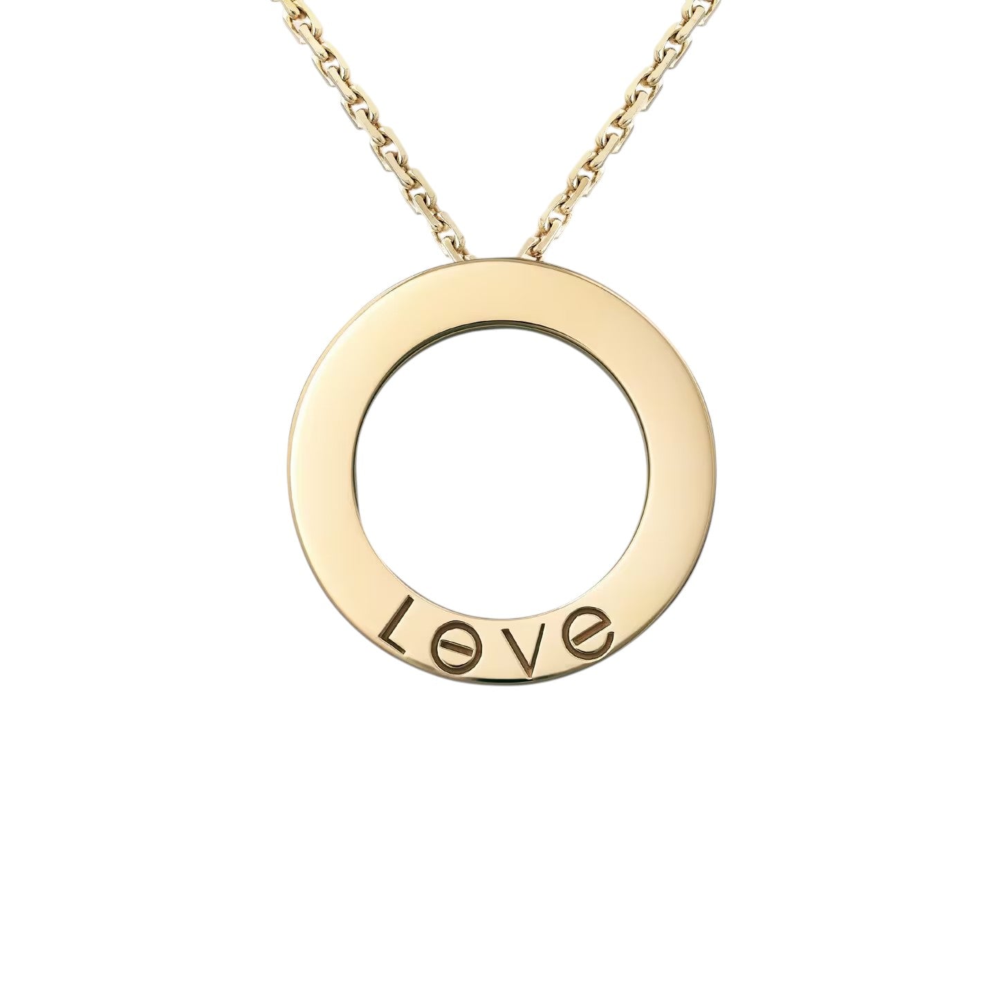 [KELA]LOVE LARGE CIRCULAR PENDANT FULL-PAVÉ DIAMOND NECKLACE