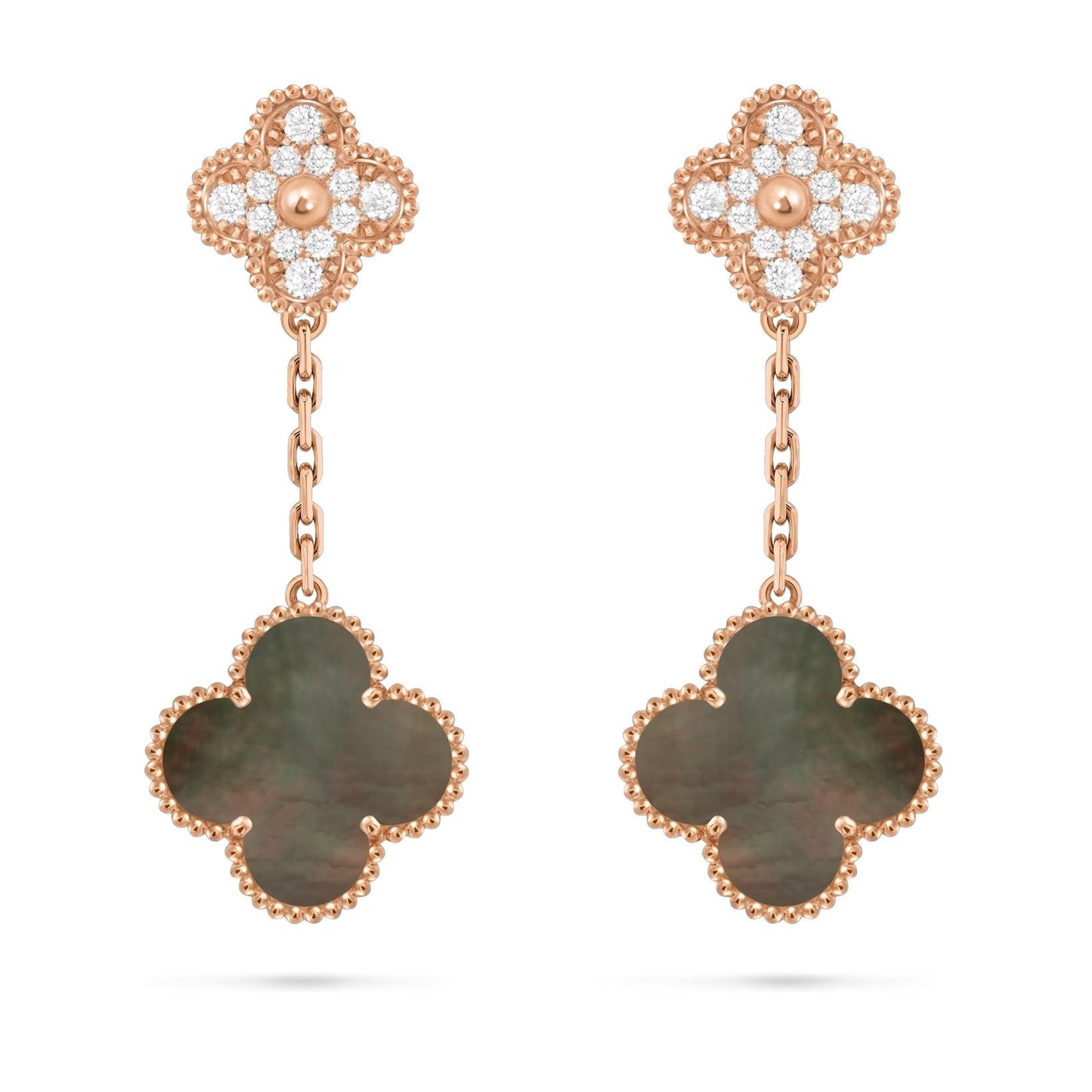 [KELA]CLOVER DUAL-MOTIF STATEMENT STUD EARRINGS - DOUBLE-CHARM COLLECTION
