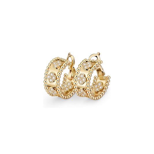 [KELA]KALEIDOSCOPE CLOVER HOOP EARRINGS