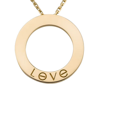 [KELA]LOVE LARGE CIRCULAR PENDANT NECKLACE