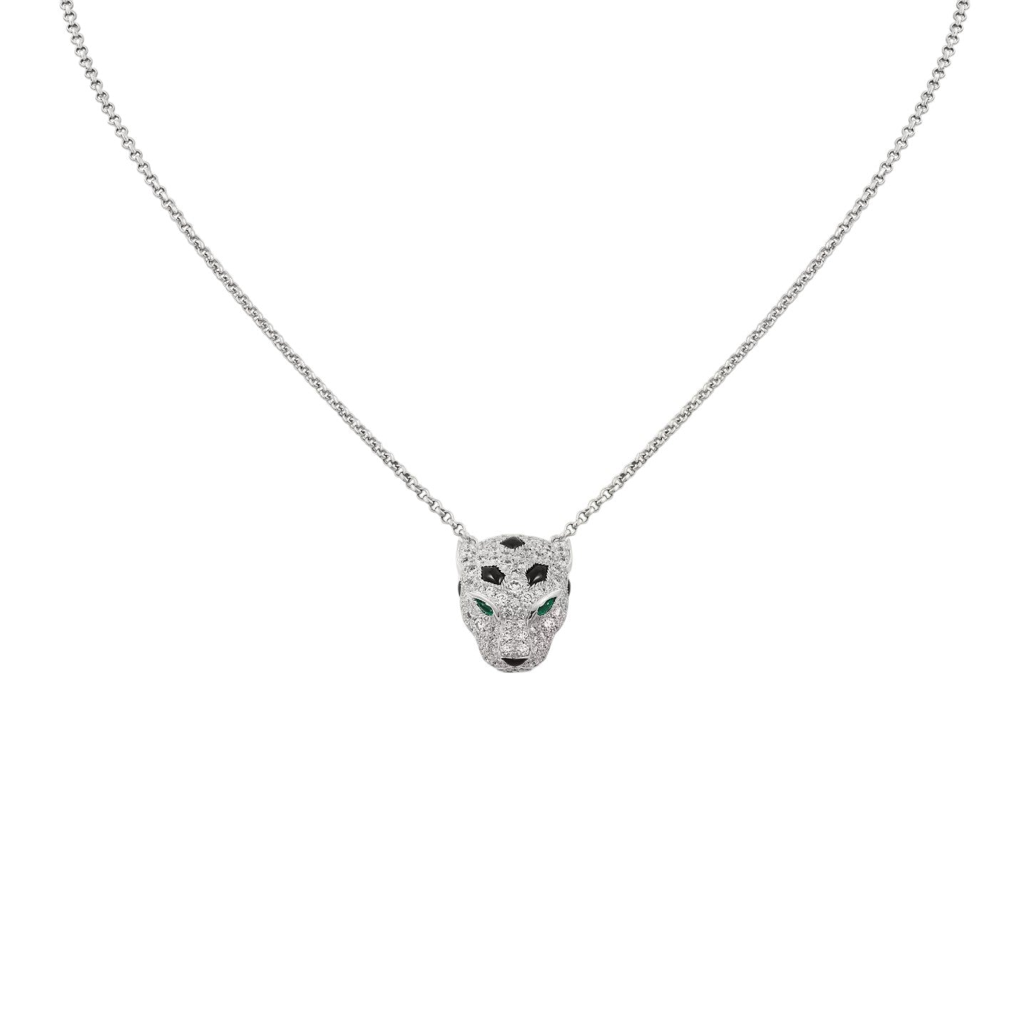 [KELA]LEOPARD HEAD FULL PAVÉ DIAMOND PENDANT NECKLACE