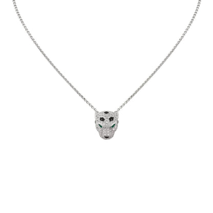 [KELA]LEOPARD HEAD FULL PAVÉ DIAMOND PENDANT NECKLACE