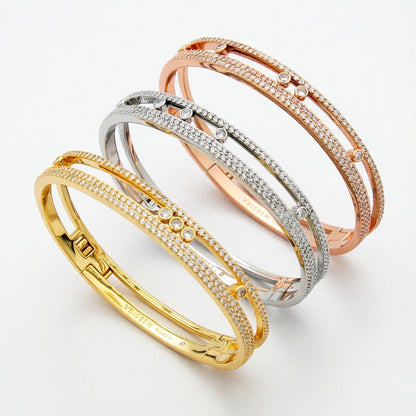[KELA]MOVE ROMANE PAVÉ DIAMOND BANGLE BRACELET