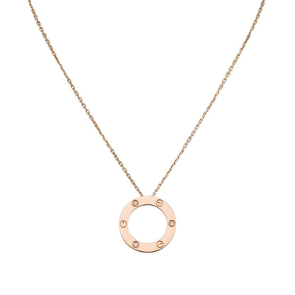 [KELA]LOVE LARGE CIRCULAR PENDANT 3-DIAMOND NECKLACE