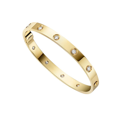 [KELA]CLASSIC 6.1MM LOVE SINGLE-SCREW CLOSURE BANGLE - 10-DIAMOND