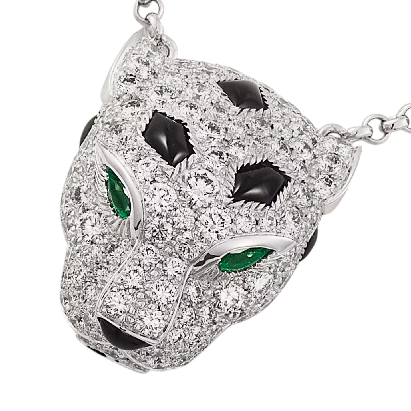 [KELA]LEOPARD HEAD FULL PAVÉ DIAMOND PENDANT NECKLACE