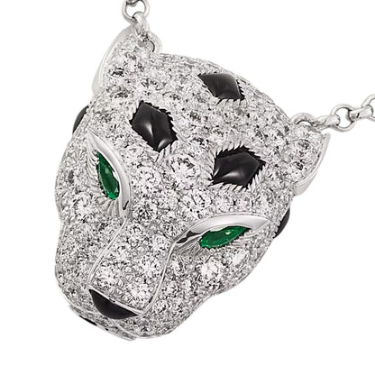 [KELA]LEOPARD HEAD FULL PAVÉ DIAMOND PENDANT NECKLACE