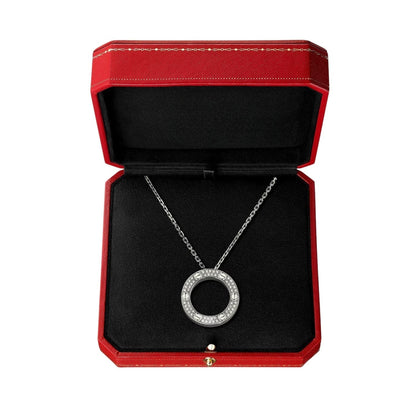 [KELA]LOVE LARGE CIRCULAR PENDANT FULL-PAVÉ DIAMOND NECKLACE