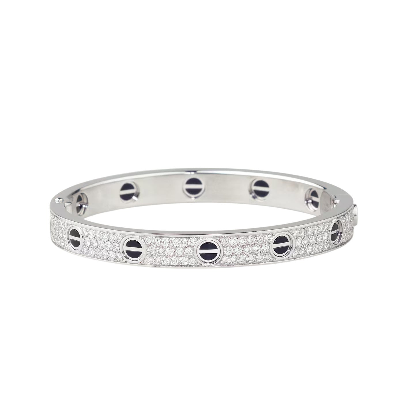[KELA]CLASSIC 6.1MM LOVE BANGLE - DIAMOND PAVÉ & BLACK CERAMIC