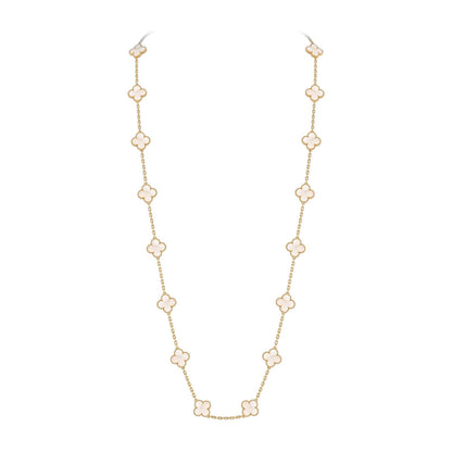 [KELA]CLASSIC 20-MOTIF LUCKY CLOVER LONG NECKLACE GOLD COLLECTION
