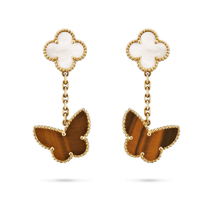 [KELA]CLOVER DUAL-MOTIF STATEMENT STUD EARRINGS - DOUBLE-CHARM COLLECTION