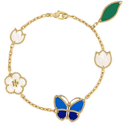 [KELA]SPRING ENCHANTMENT BUTTERFLY & FLORAL CHARM BRACELET