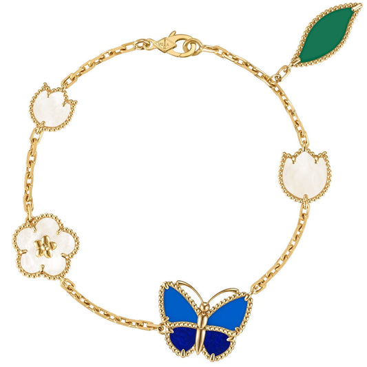 [KELA]SPRING ENCHANTMENT BUTTERFLY & FLORAL CHARM BRACELET