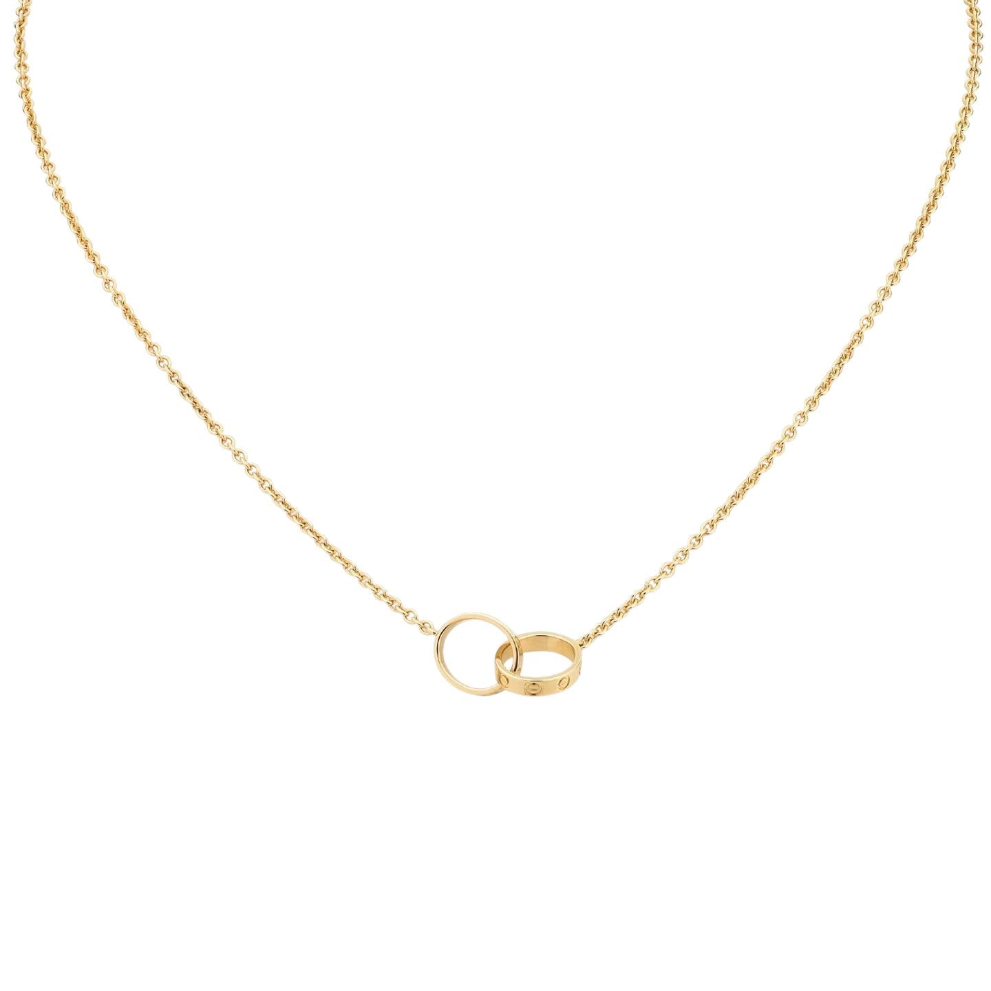 [KELA]LOVE DOUBLE-RING INTERLOCKED NECKLACE